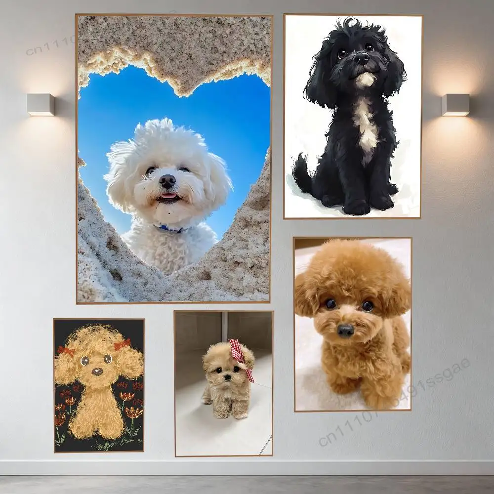 

Cute P-Poodle Poster Retro Paper Sticker DIY Room Bar Cafe Aesthetic Art Wall Painting
