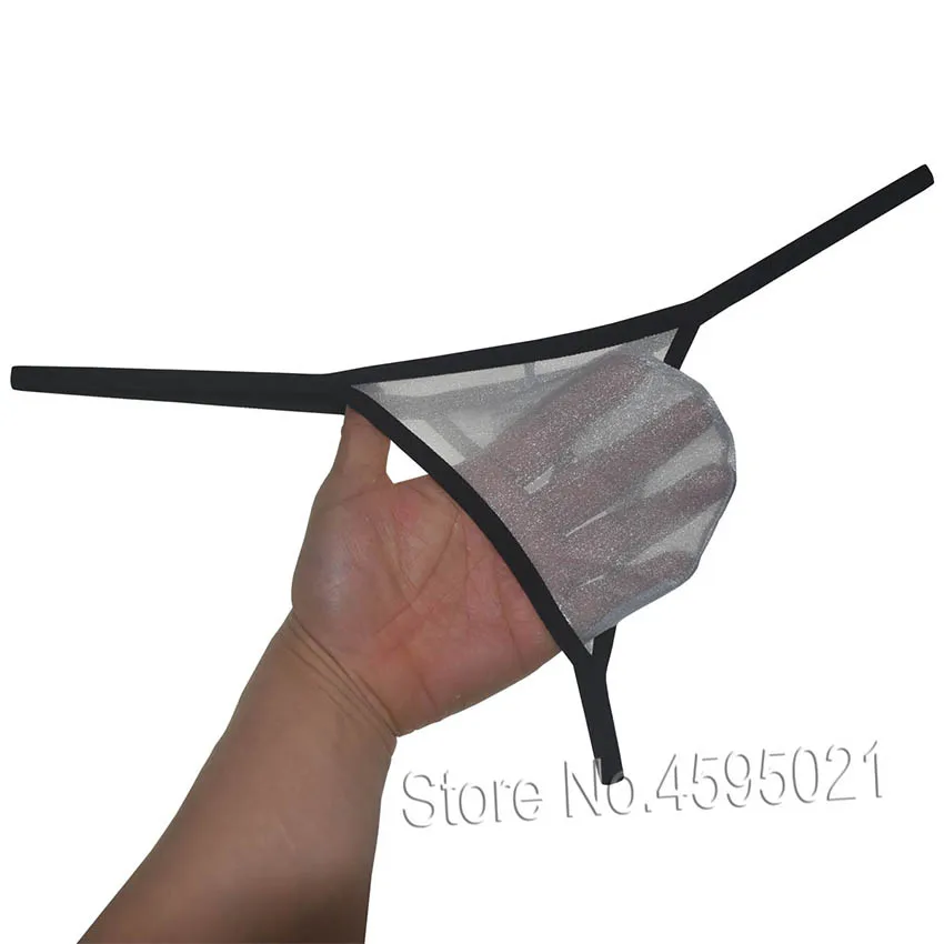 Mens See-through Shiny Mash Bikini Ultra Thin Thong Underwear Sheer G-String Organdy T-back