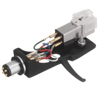 Aguja de vinilo LP con carcasa giratoria, aguja de 4 pines para tocadiscos de fonógrafo