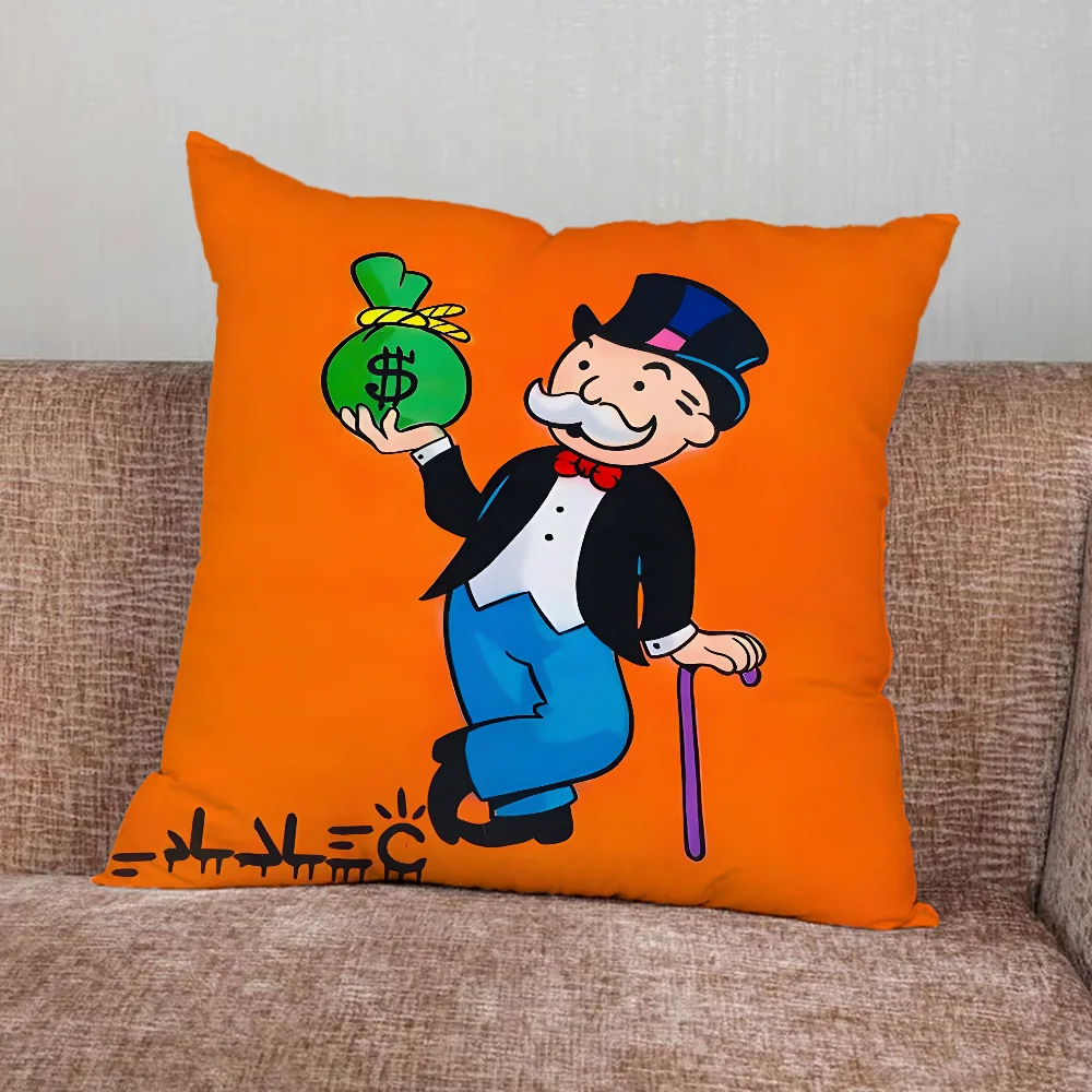 Alec M-Monopoly Draw Pillow Case For Home Bedroom Car Office Decoration Living Room Sofa Cushion Cover Suitable