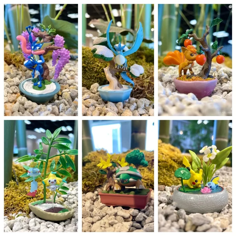 

Re-Ment Genuine Pokemon Potted 3 Seasonal Changes Pikachu+Sobble Miniature Scene Model Trendy Collection Action Model Gifts Toys