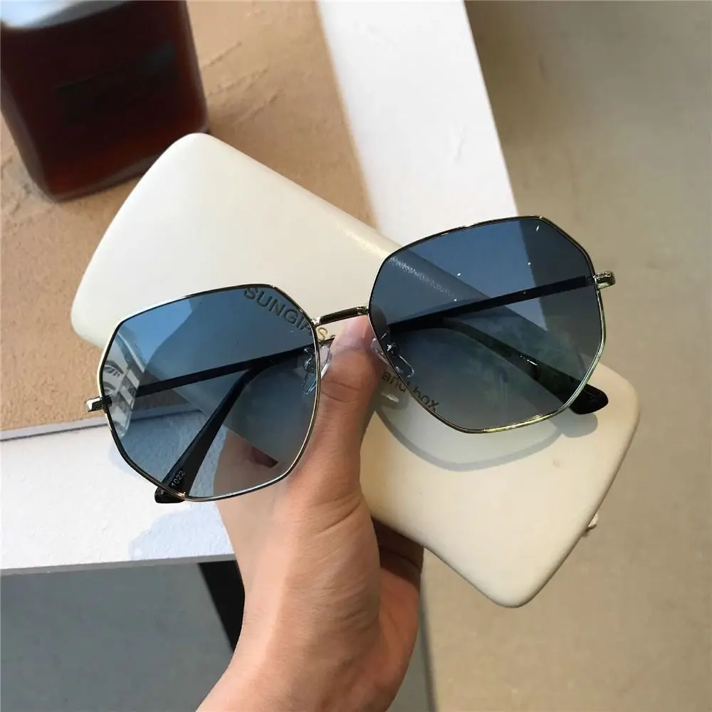 

Metal Frame Hexagon Sunglasses Trendy UV400 Protection Polygon Shades Sun Glasses for Women & Men