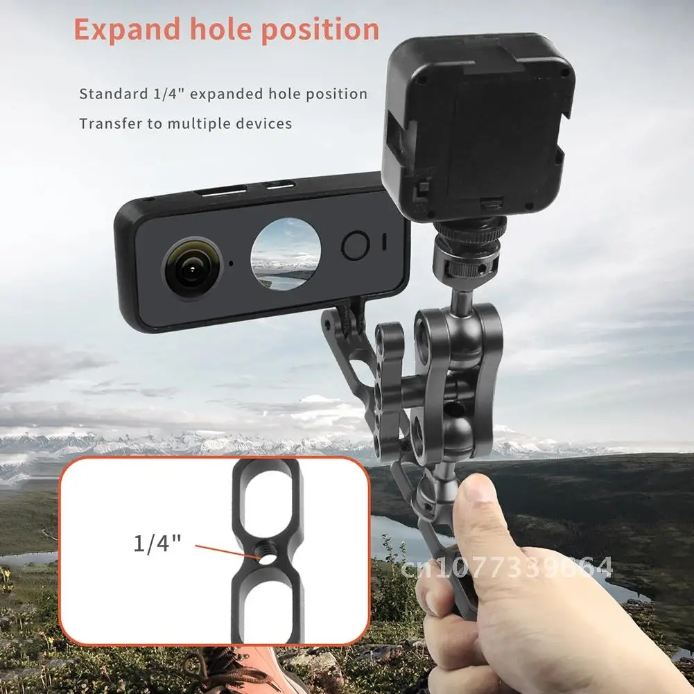 

Extension Mount Arm Aluminum Alloy 1/4 Hole Mount Helmet Lengthen Rod Bracket for Gopro insta360 One R X DJI Osmo Action Camera