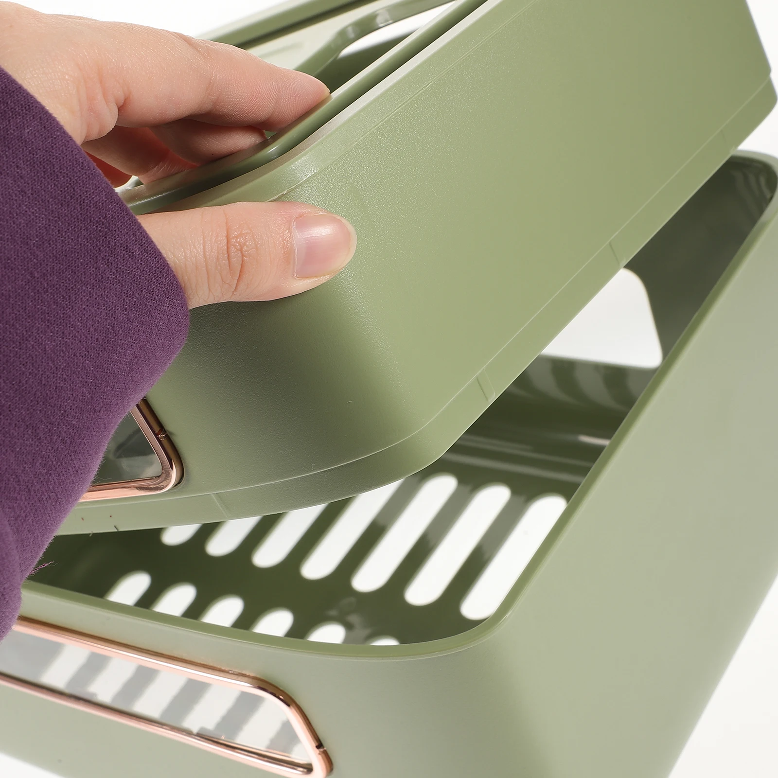 

Multifunctional Cable Organizer Box Double Layer Stackable Storage Power Strip Protector Vent Holes Electroplating Frame Visible