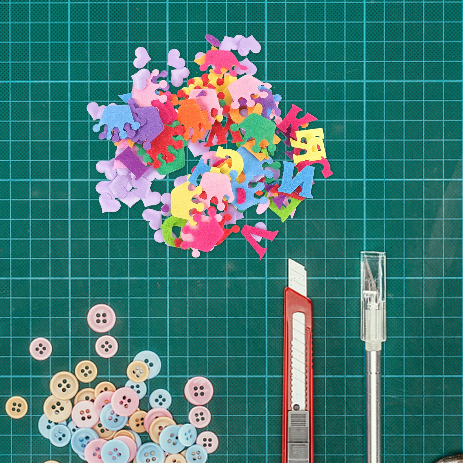 

200 PCS Decal DIY Handmade Material for Sewing Craft Flowers Felt Art Crafts Pendant