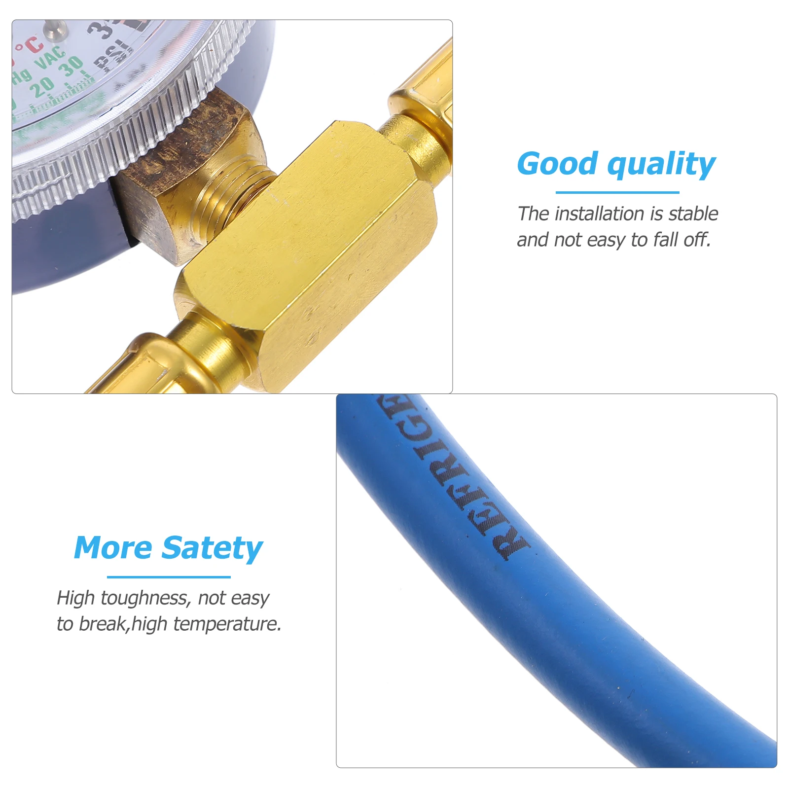 

1pc Refrigerant Charging with Gauge Auto Car Air Conditioner Pressure Filling Pipe Durable Easy Installation for Automotive