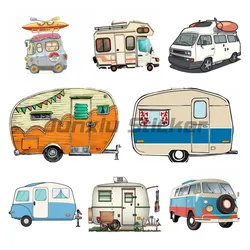 Camper Van Vinyl Car Stickers and Decals Fashion Diy Hip Hop Waterproof VAN RV Graffiti Sticker