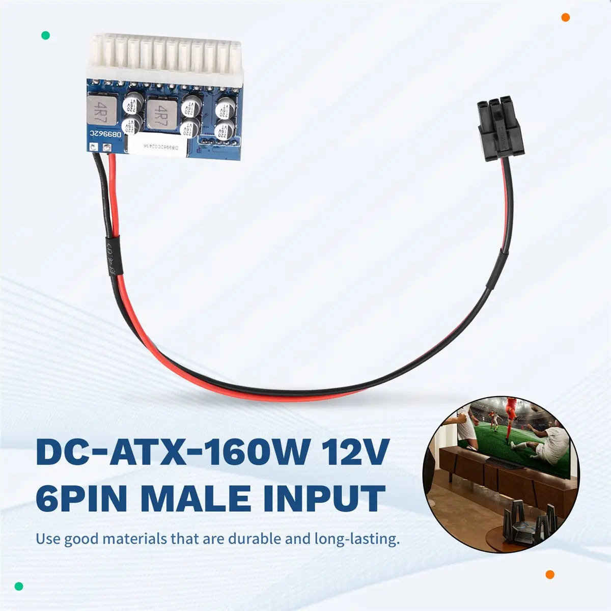 

(ABGQ) 6-контактный разъем DC 12V 160W, 24-контактный ATX-разъем, выключатель питания, PICO PSU, автомобильный/автомобильный мини-блок питания ITX, модуль высокой мощности для корпусов ITX