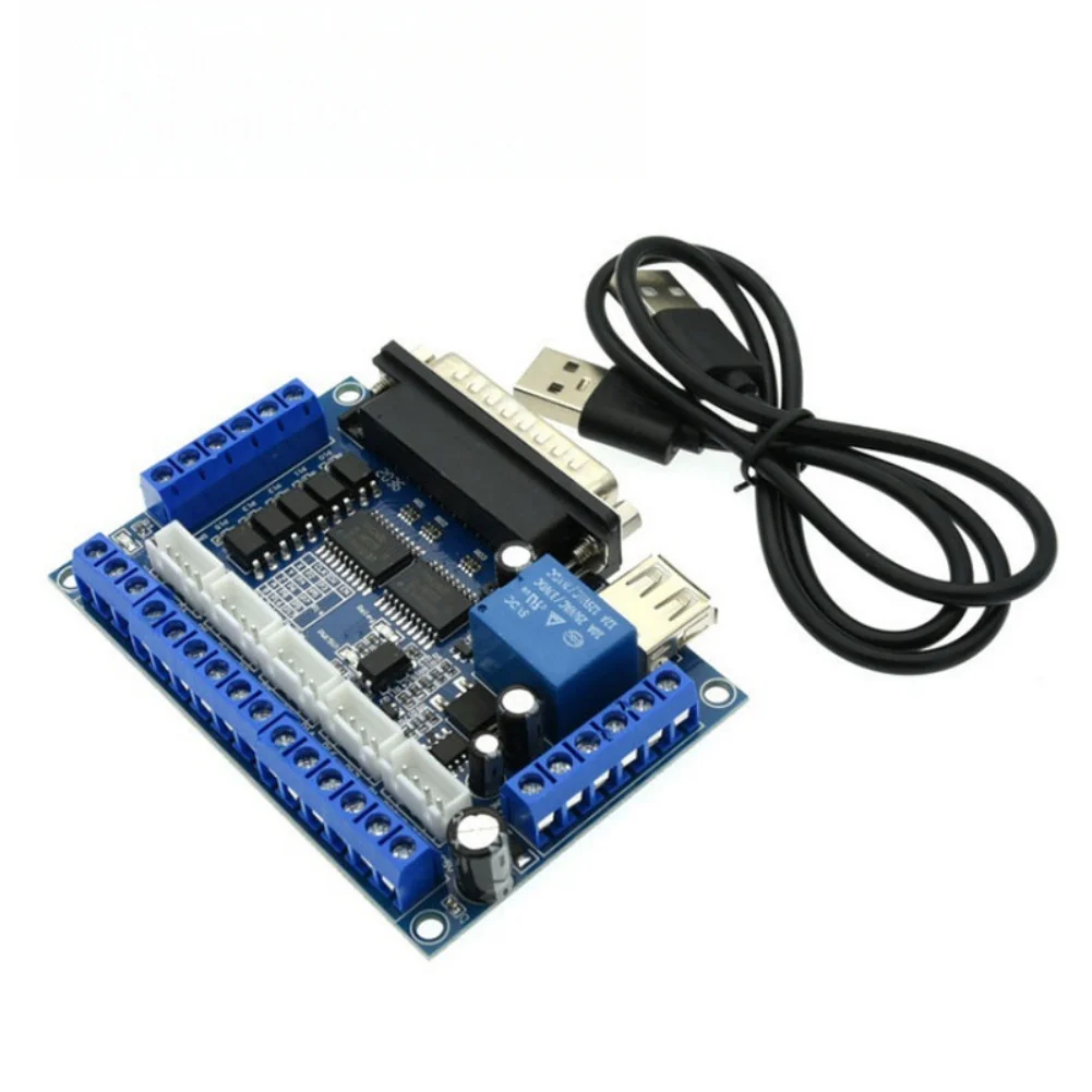 1pc Engraving Machine CNC 5 Direction Stepper Motor Driver Interface Board With Data Cable For Industrial Use