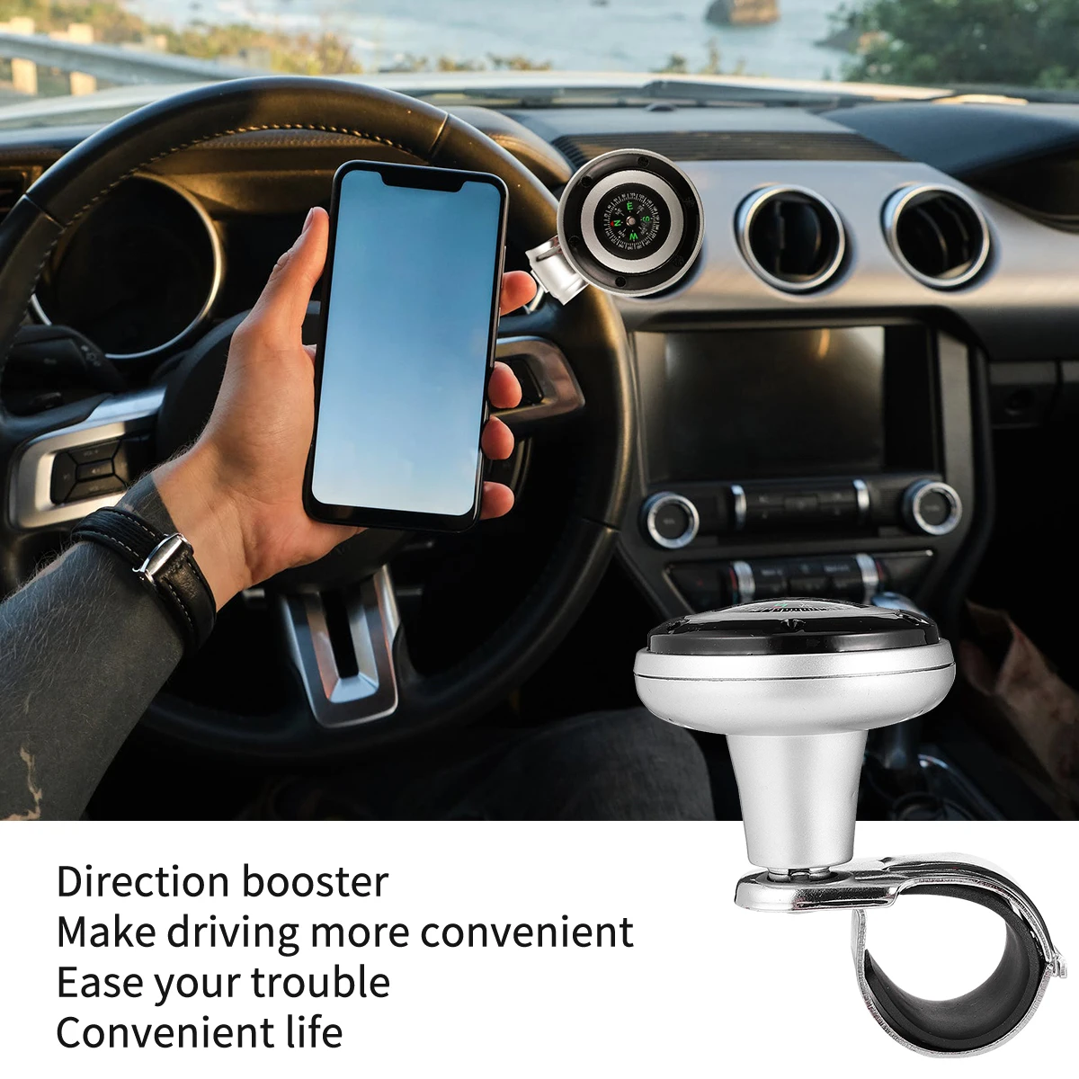 

Universal Handle Steering Wheel Knob Engineering Plastic Turntable Part Auxiliary Driving Tool Car Accessories