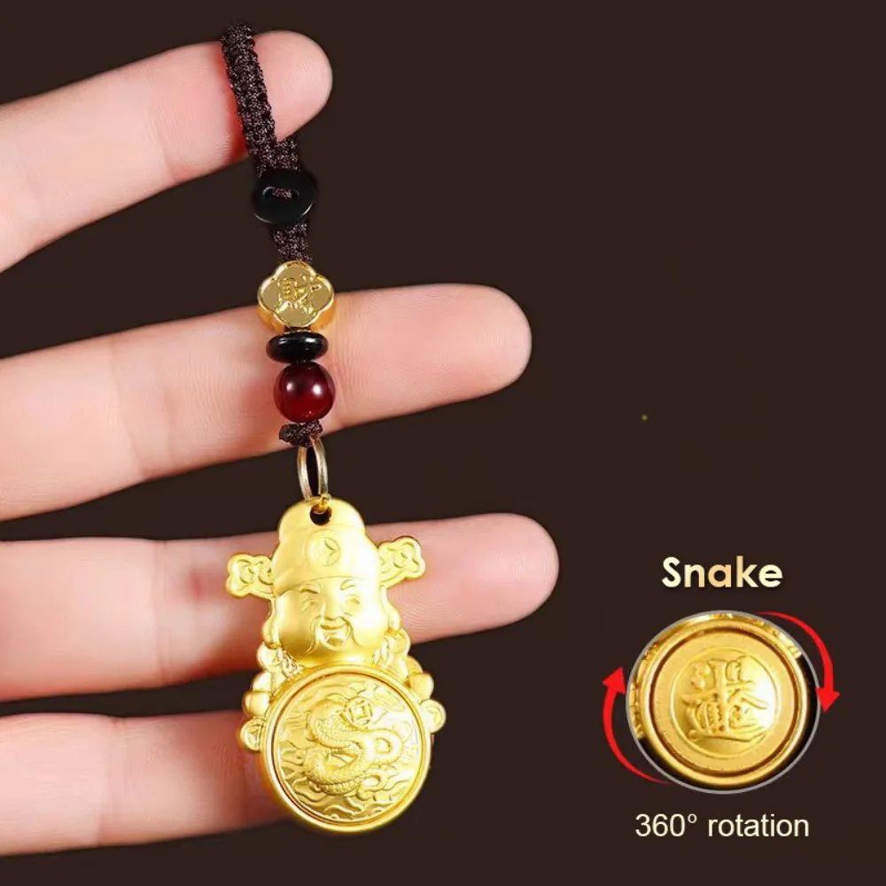 

God Of Wealth Zodiac Keychain Brass Fortune-attracting Rotating Stress Relief Keyring Feng Shui Hanging Decor New Year Luck Gift
