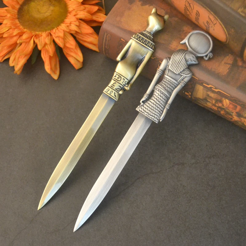 Vintage Letter Opener Sun God Totem Decoration Letter Opening Bookmarks Metal Notebook Decoration Clamp Planner Accessories