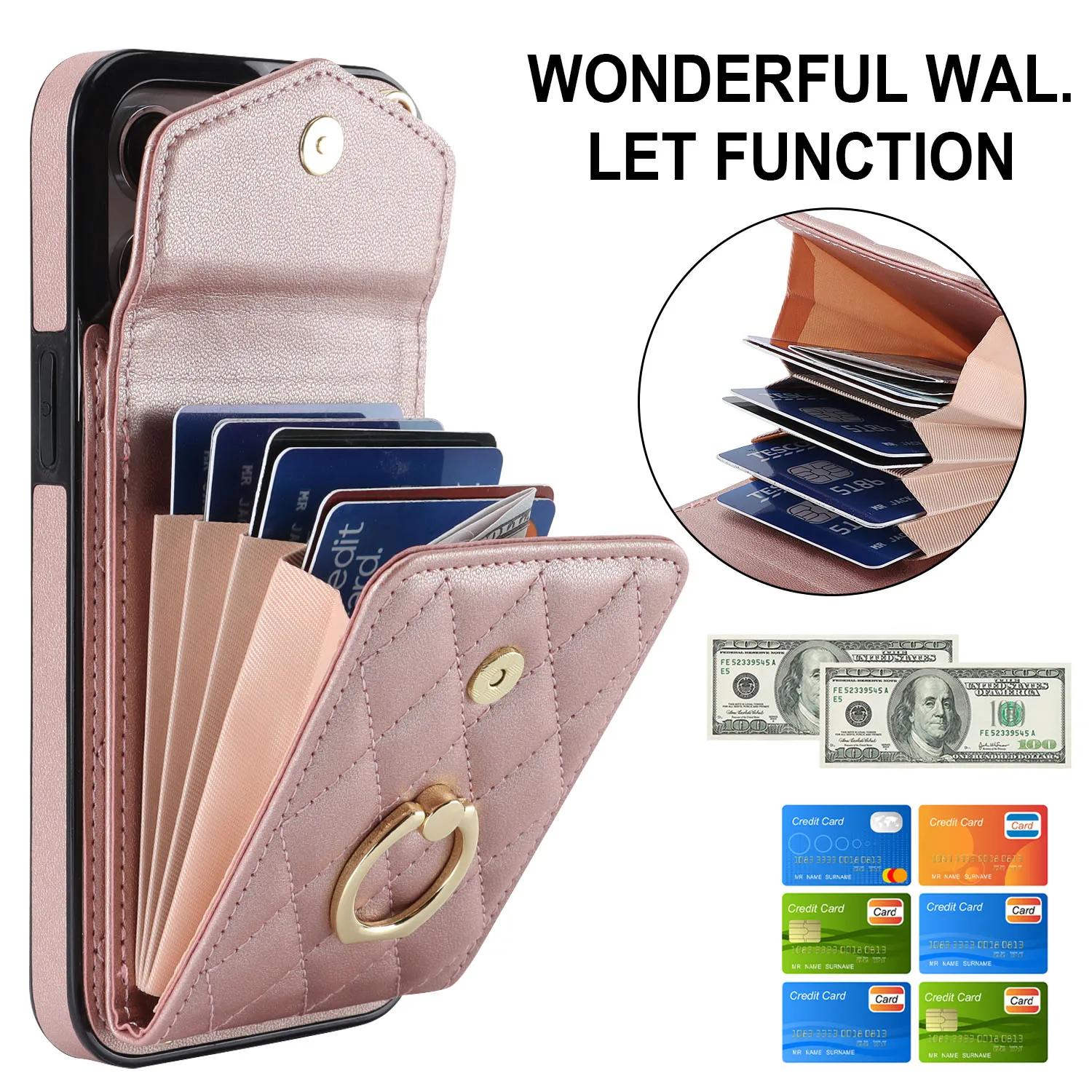 Crossbody Wrist Strap Leather Phone Case for IPhone 13 12 Mini 16 Plus 15 14 11 Pro XS Max XR X Wallet with Card Holder  Cover