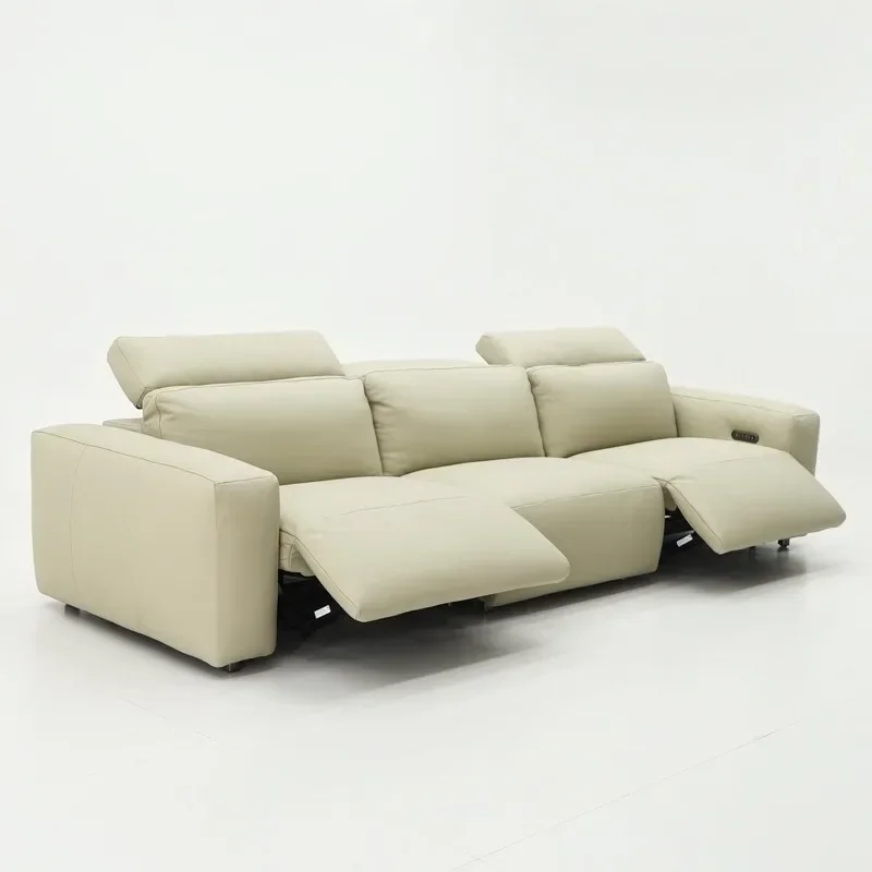 Tofu block minimalist electric function sofa, high backrest down living room sofa