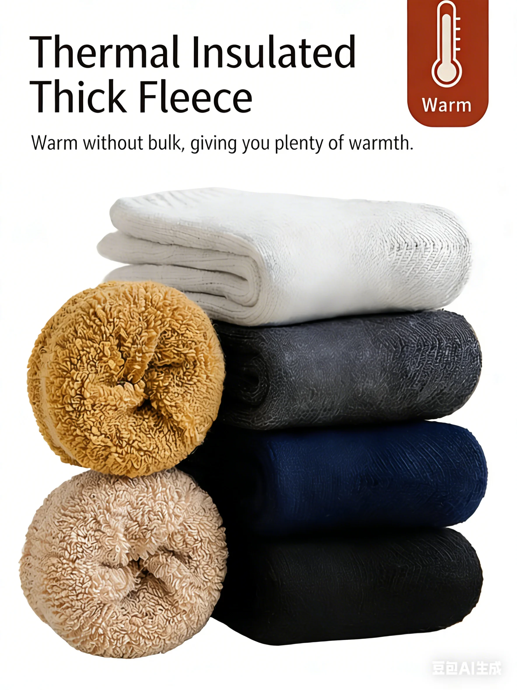 Verdickte Winter-Baumwollsocken für Herren, mit Fleece gefüttert, warme Thermo-Schlaf-Crew-Socken, Zhuji-Loop-Handtuchsocken für gemütlichen Komfort