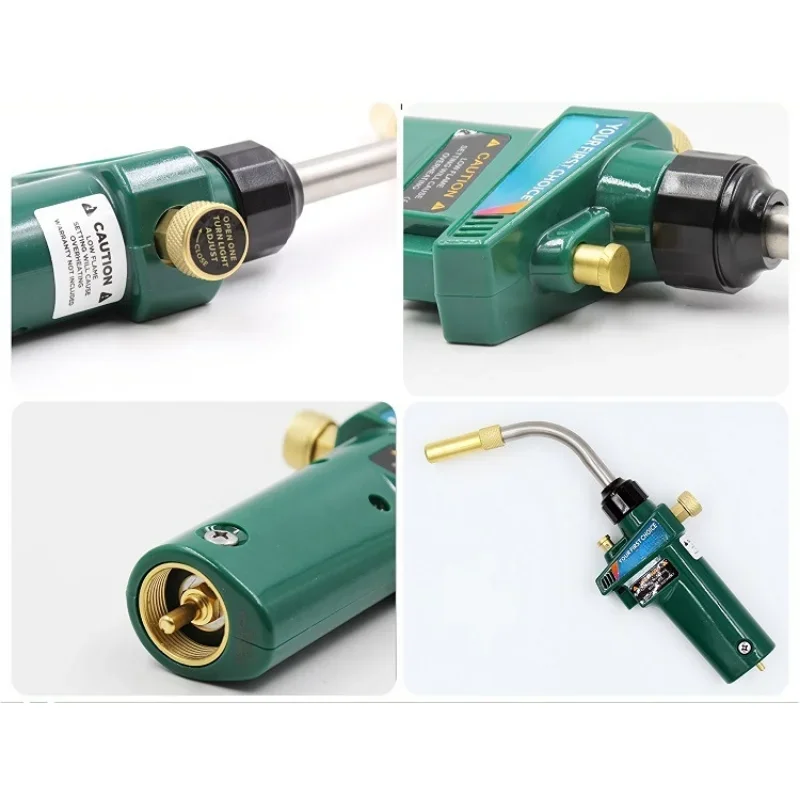 Gas Propane Welding Torch Self Ignition Trigger Start Handheld Gas Brazing Torch Head Swirl Flame, Variable Flame Control