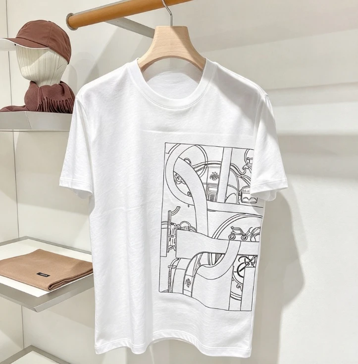2026 new Square Abstract Line Art Graphic T Shirt Unisex Black Short Sleeve Tee Streetwear Casual Loose Daily Top