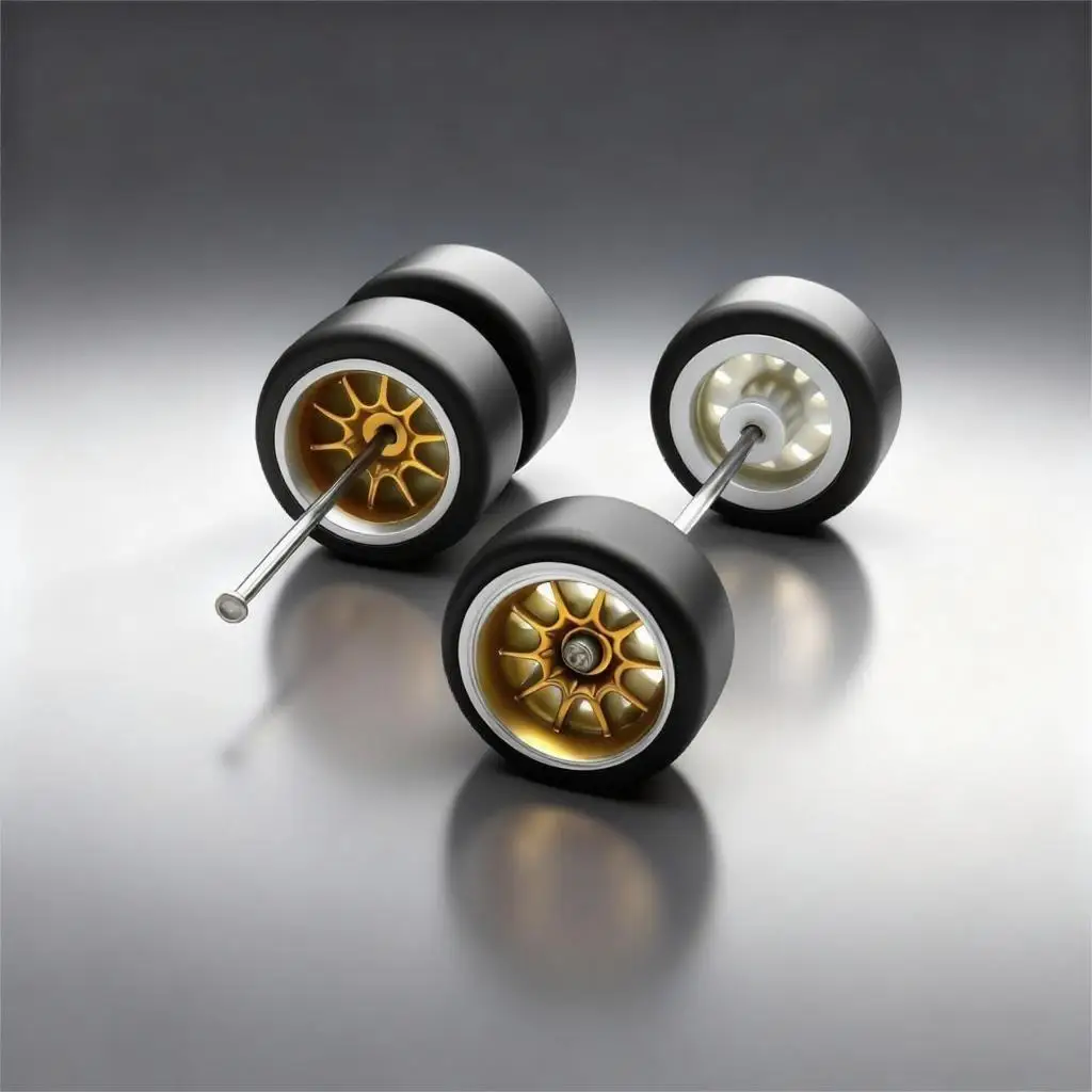 1 set 1/64 Alloy Model Car Custom Wheels 11mm Rubber Coated Multi-Color Series for Hot Wheels