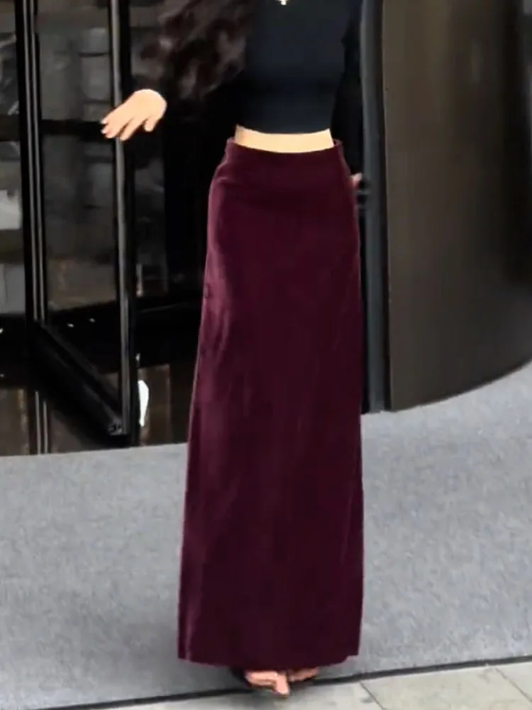 

Ele Wine Red Velvet ter Ne Dr Vintage Sle Bodycon Fit Autumn Winter New Arrival for plus Size Women