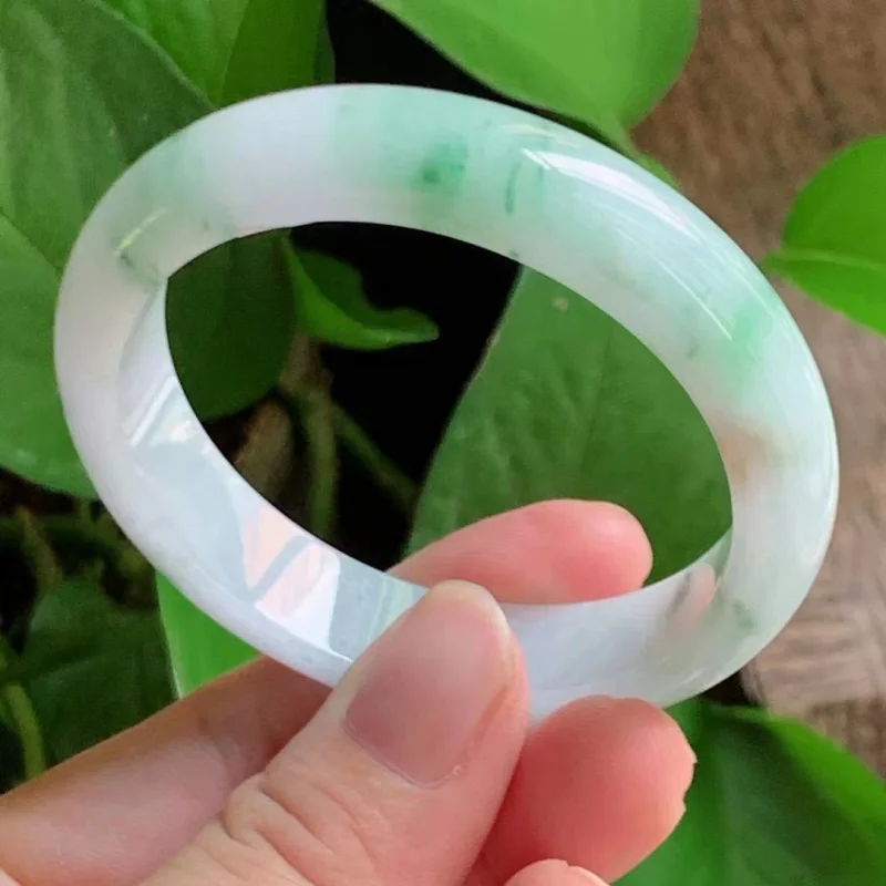 Natural Emerald Positive Ring Floating Flowers Jade Bracelet