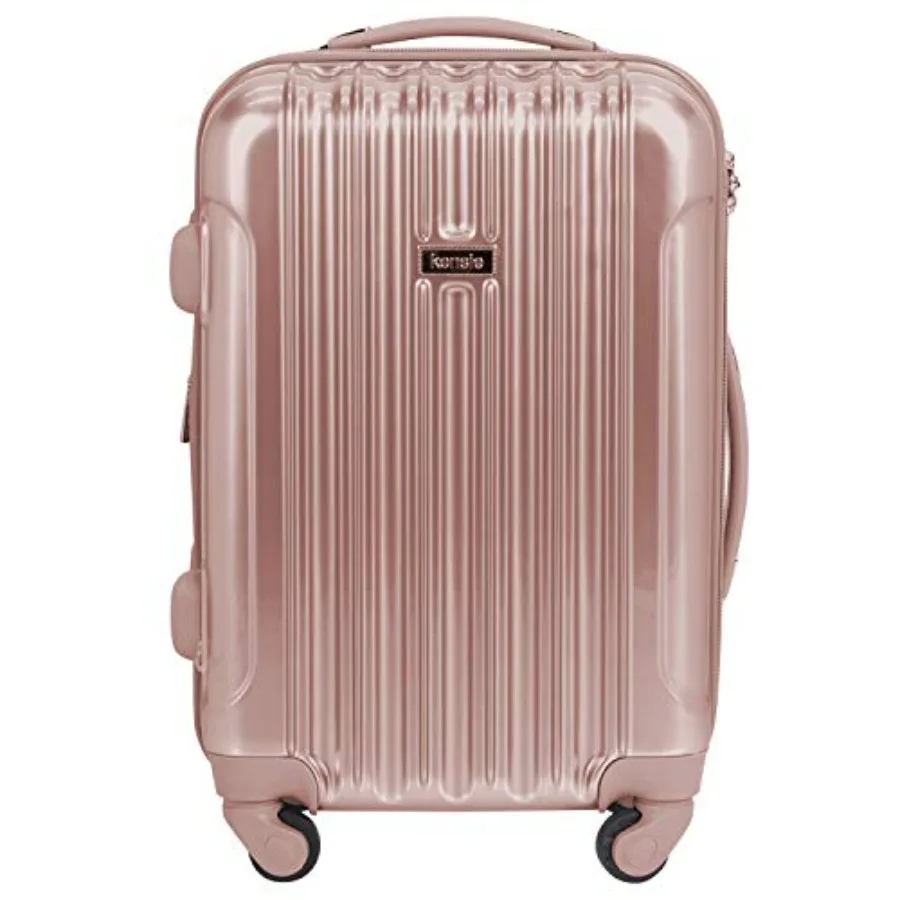 

20 Alma Carry-On TSA-Lock Spinner Luggage in Rose Gold for Travel Lightweight Durable Polycarbonate with Smooth Rolling and Sec