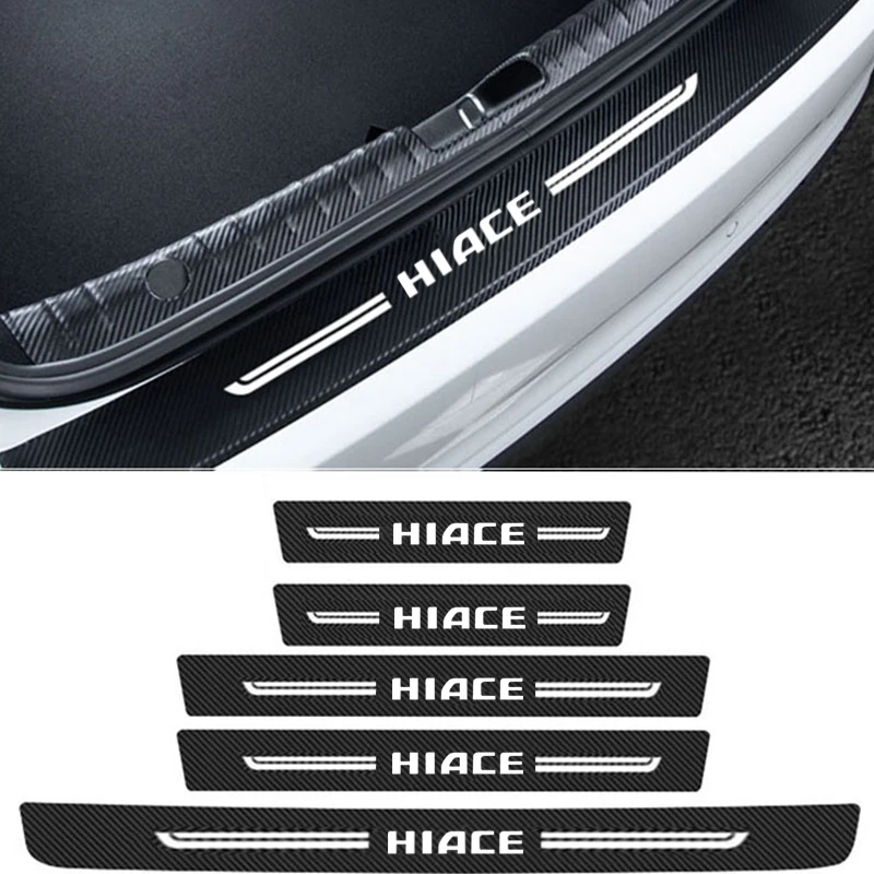 for Toyota Hiace Logo Car Door Threshold Protect Plate Stickers Trunk Bumper Pedal Anti Scratch Strips Sill Guard Stickers