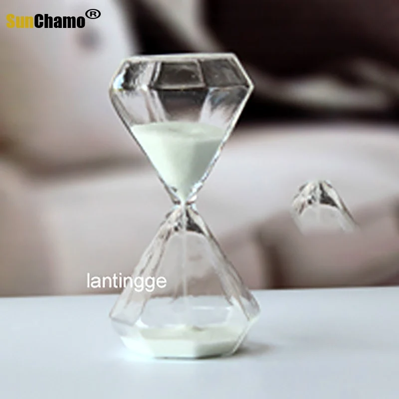 5 Minutes Transparent Glass Sand Watch Hourglass Creative Sandglass Diamond Styling Timer Clock Countdown Timing Home Decor image 5