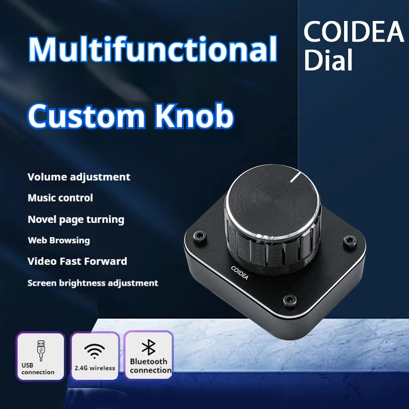 Keysilk Bt0x1 Volume Controller Multifunctional Knob Coidea Dial Customized 3 Mode Mini Keyboard Wired 2.4g Bluetooth Short-Cut