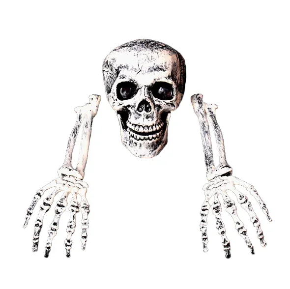 Halloween Realistischer Totenkopf Skelett-Kopf Menschliche Hände und Arme für Halloween-Party Haus Garten Rasen Deko Spukhaus Horror-Requisiten – Detail 6
