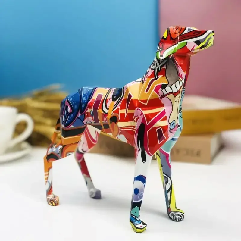 

Creative Living Room Colorful Dog Decoration Home Office Decoration Soft Decoration Resin Craft Gift Home Ornament Accessories