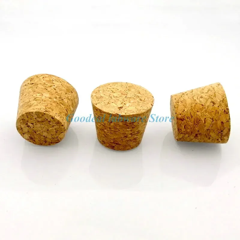 100/200/500pcs Top DIA 7.5mm to 54mm Wooden Cork Lab Glass Bottle Stopper Kettle Pudding Bottle Cork plug Test Tube Wood Cap