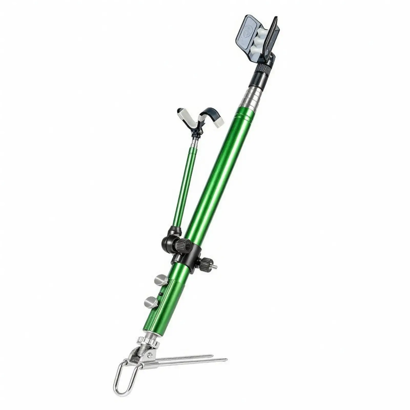 Heavy Duty Fishing Rod Support Stand with 19mm Metal Ground Insert and Folding Design for Chair Boat Use