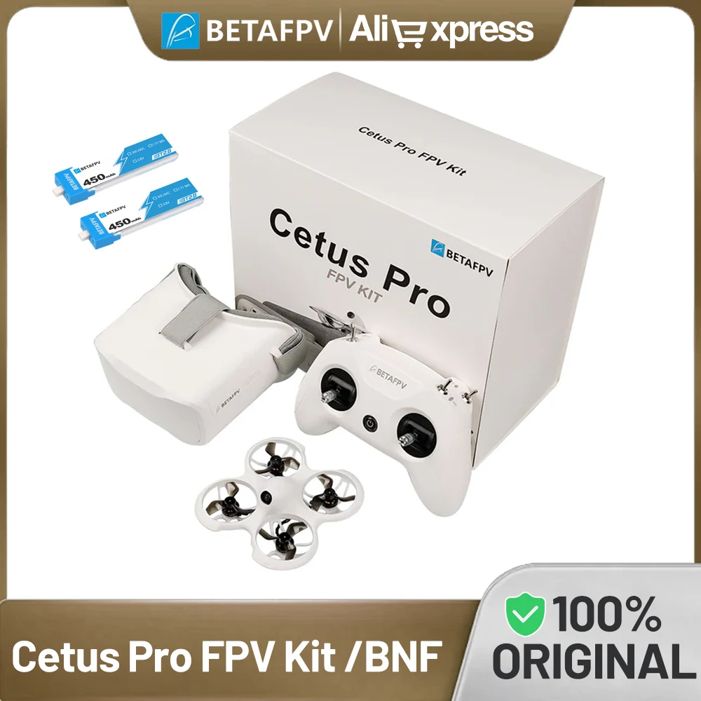 

Комплект BETAFPV Cetus Pro FPV/BNF Бесщеточный гоночный дрон Квадрокоптер VR02 Очки Literadio2 SE Передатчик BT2.0 450 мАч 1S Аккумулятор