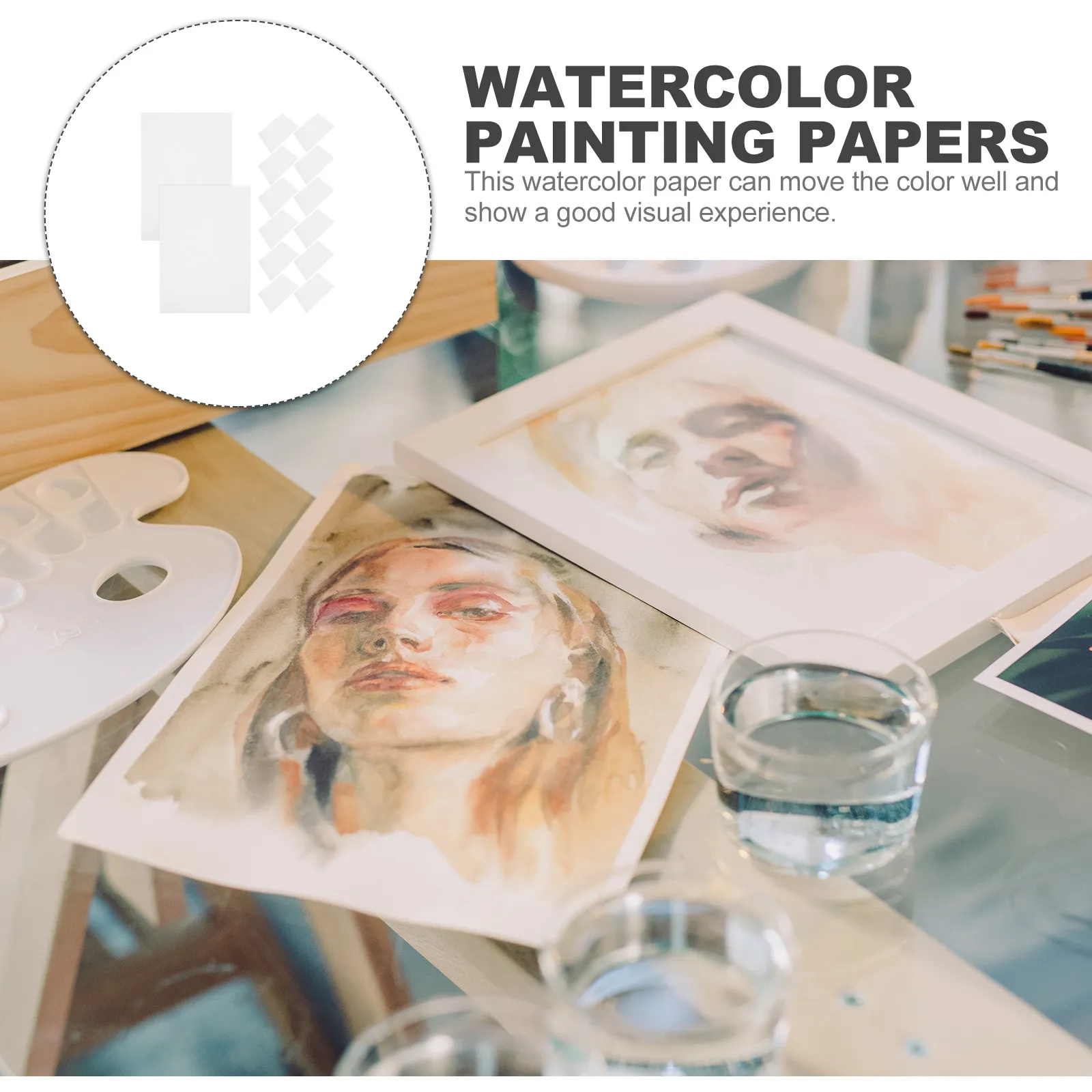 50Sheets Thick Watercolor Paper High-Quality Artists Drawing Paper for Watercolor Oil Painting Sketching Mixed Media Supplies