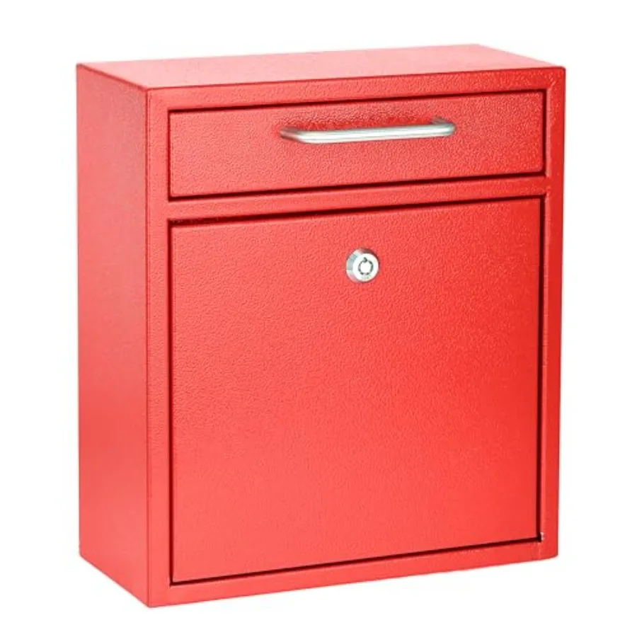 

Wall Mount Mailbox - Mailbox with Lock and Keys- Durable Wall Mounted Locking Mailbox and Cash Drop Box for House, Apartments a