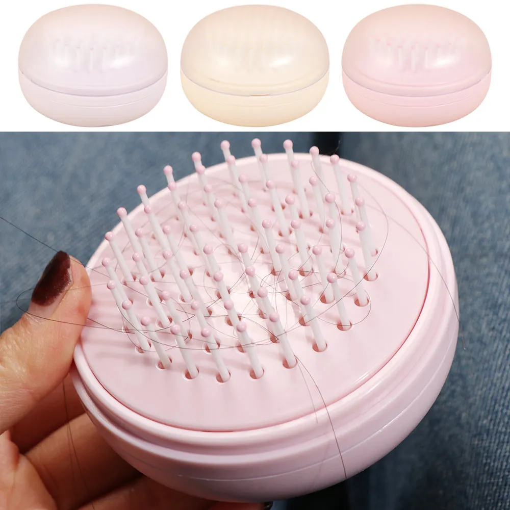 One-click Self Cleaning Air Cushion Massage Combs With Mirror Anti-Static Telescopic Hair Brushes Dust-proof Cover