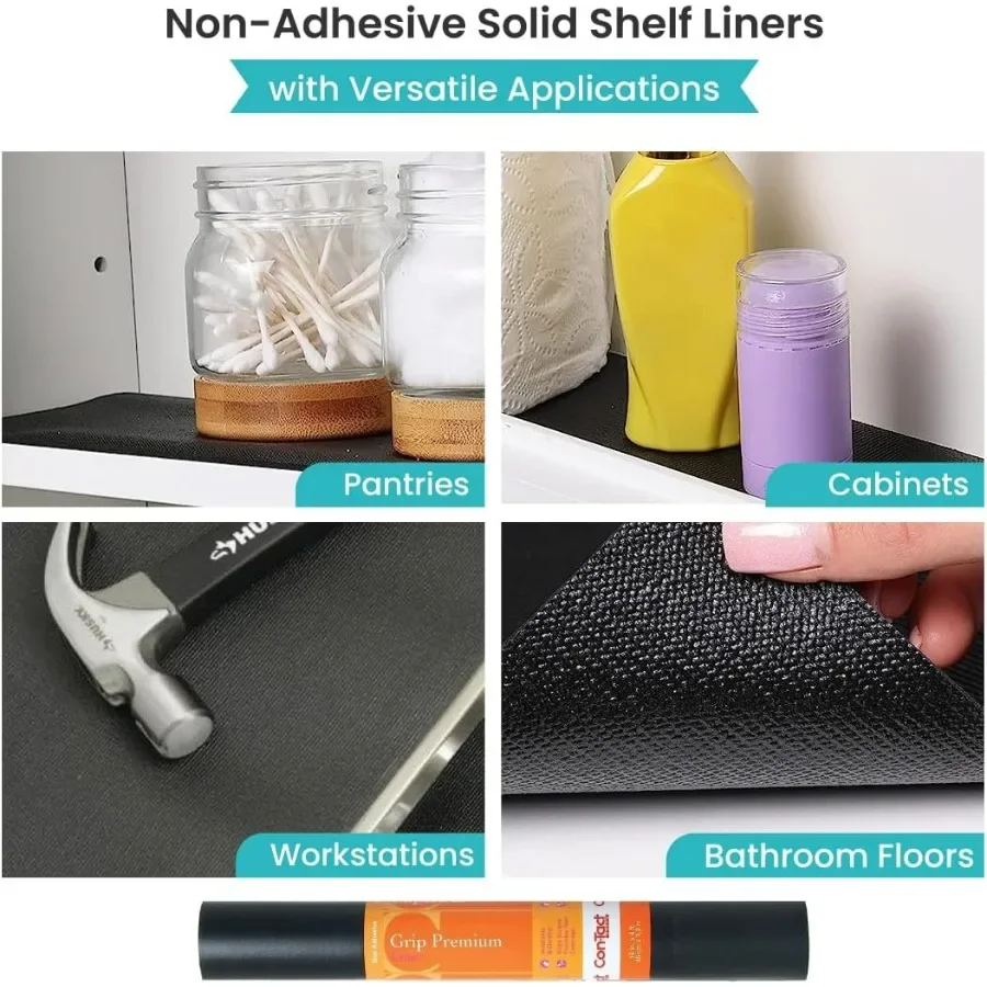 Premium Solid Shelf Liner with Thick and NonAdhesive Design for Kitchen Cabinets Drawer Organization Pantry Storage and Bathroo
