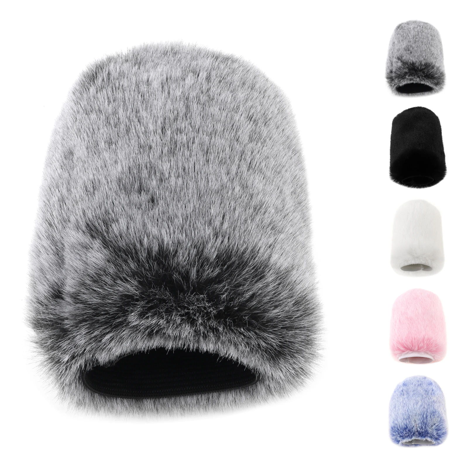 

1pcs Elastic Loop Strap Mic Furry Windscreen for AT2020 Condenser Microphone Windshield Cylindrical Shape Mic Wind Muff Cover