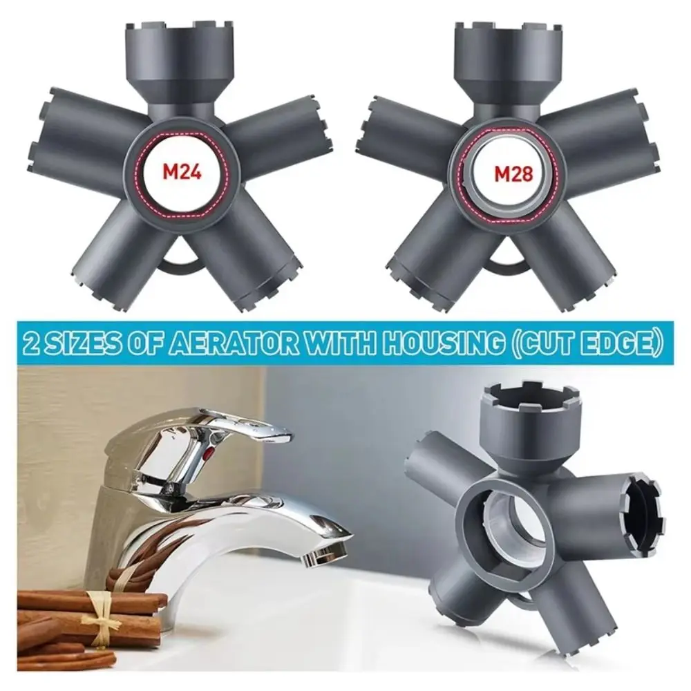 10 In 1 Home Repair Faucet Aerator Removal Tool Plumbing Multifunctional Fixed Spanner Compact Plastic Faucet Wrench Kitchen