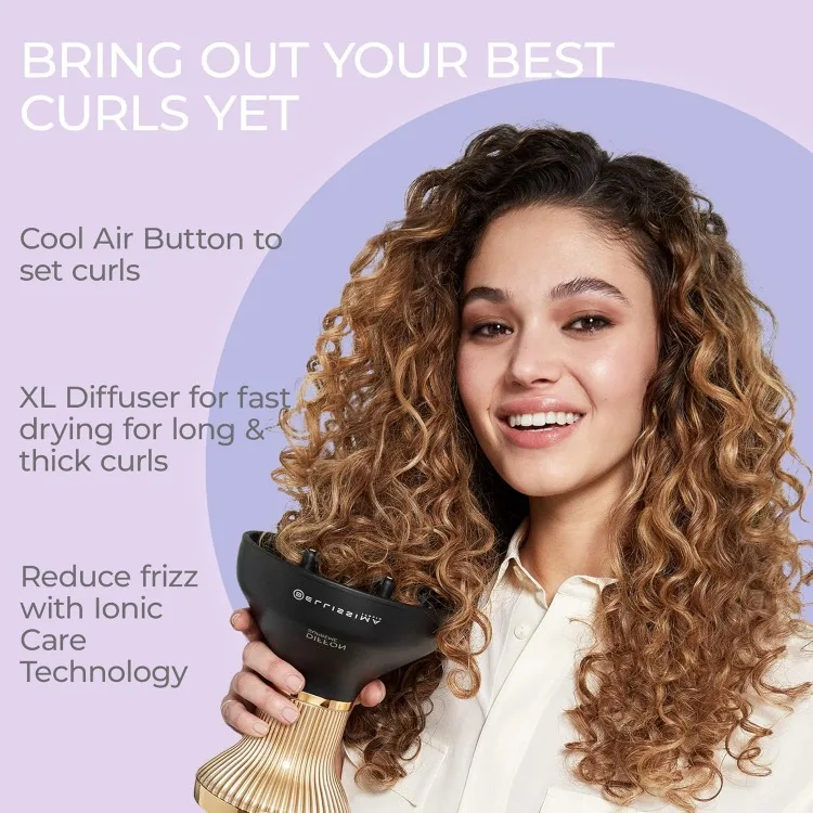 Diffon Supreme Diffuser & Curly Hair Dryer - XL Diffuser for Quick Drying - Cool Button - Anti-Frizz Technology