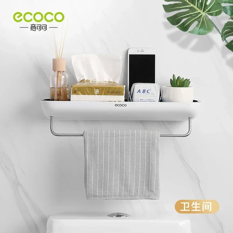 ECOCO Bathroom Shelf Shower Storage Organizer Caddy Organizer Wall Mount Shampoo Rack No Drilling Kitchen Storage