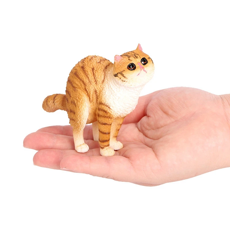 Simulated half-squatting ExoticShorthair cat model desktop pet cats ornament lazy Exotic kitten home decoration