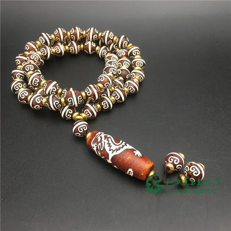 Tibetan Natural Agate Tibet Old Pattern Bracelet Necklace Sweater Refining