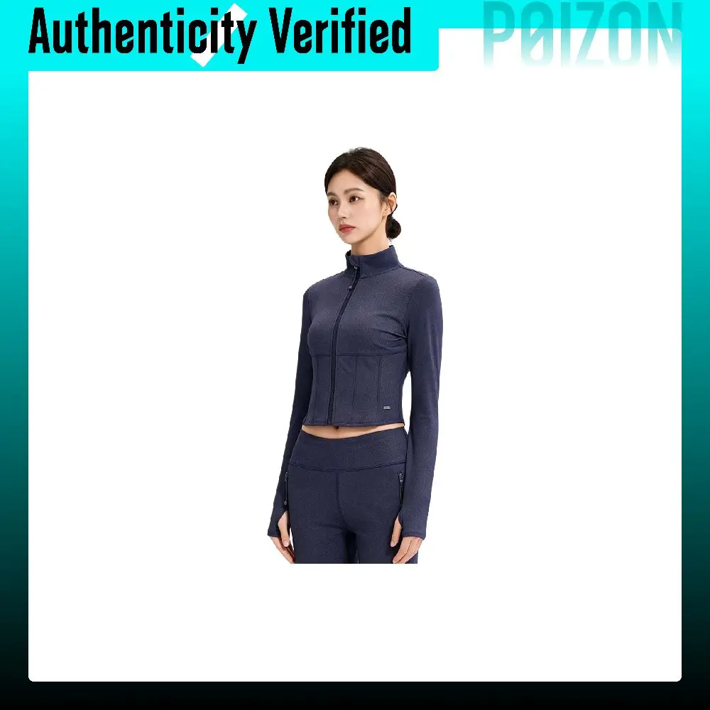 Skechers Yoga Jackets Women's Imitation Denim Klein Blue Stand Collar Thin Nipped-in Waist S1126015