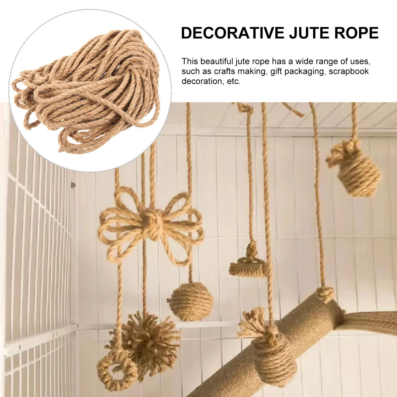 1 Roll Sturdy Rough Jute Twine for Crafting Gift Packing Gardening Home Decoration Vintage Style Packaging Rope Craft Jute Cord