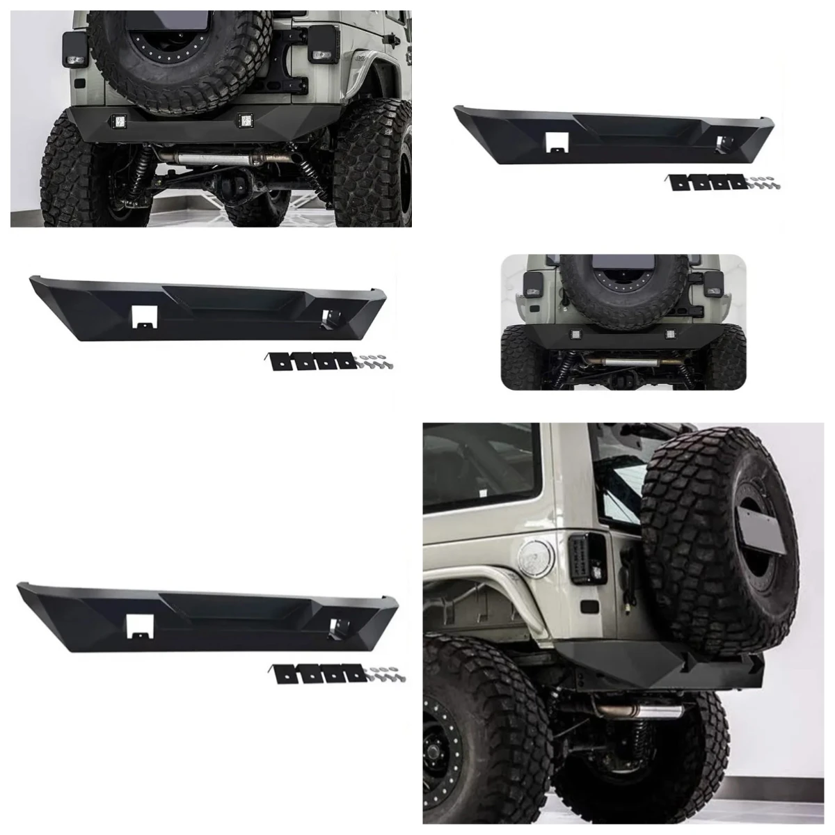 

Stlf Best-selling Heavy Duty Off-road 4X4 Accessories Aluminum Steel Textured Black Sport Rear Bumper For Wrangler JL 2018+