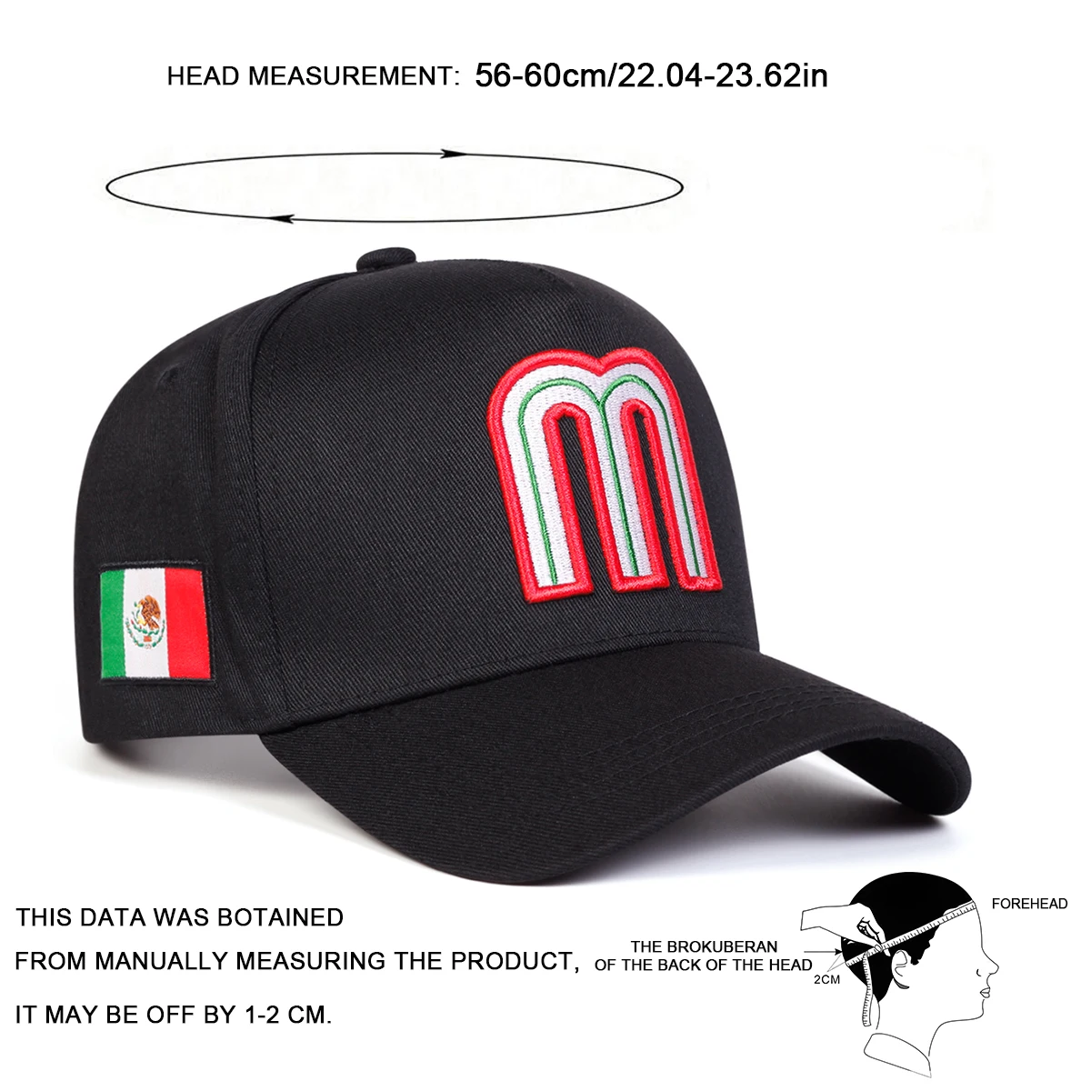 ユニセックス M 文字刺繍野球帽春と秋の屋外調節可能なカジュアル帽子日焼け止め帽子スポーツキャップ