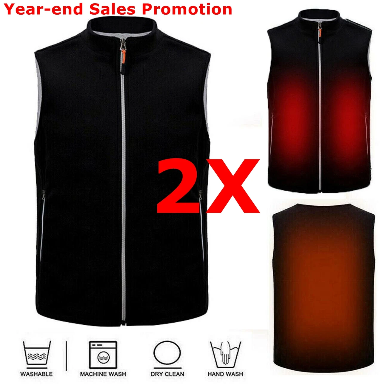 

2pcs Skiing Heated Vests Men Women Winter Warm Electric Heated Jacket Camping Hiking Fishing Tactical USB Vest Outdoor Equipment