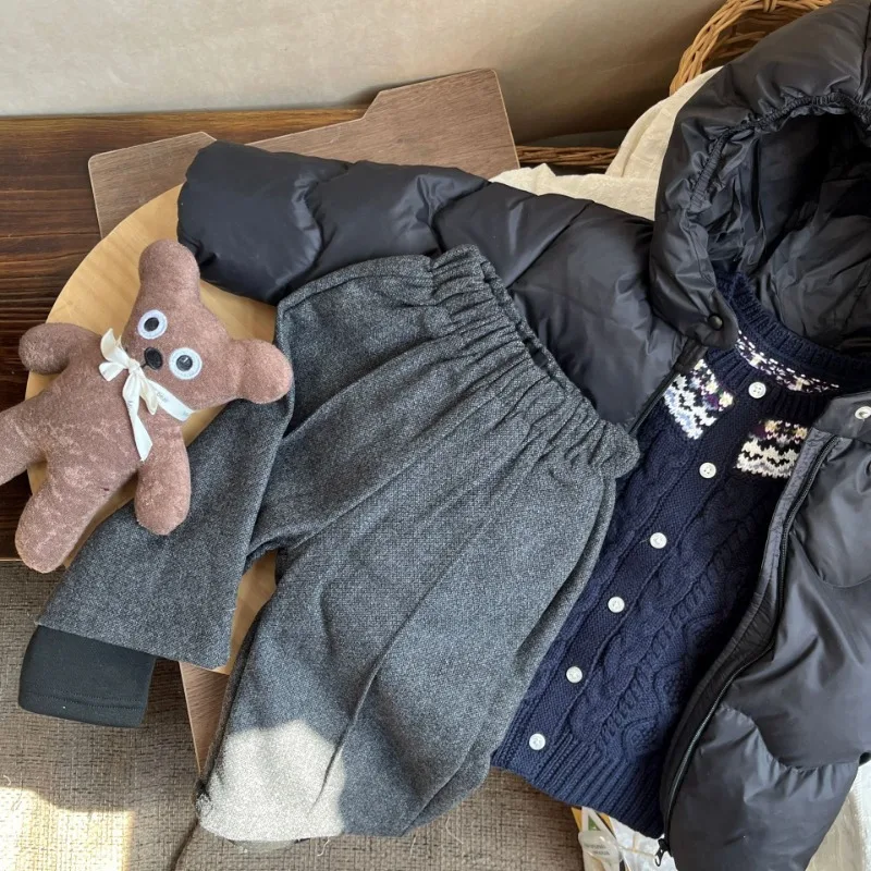 Mädchen-Wollmischung-Winter-Vintage-Strickjacke, Kinder-Strickwaren für Herbst und Winter, Baby-Oberteil – Detail 4