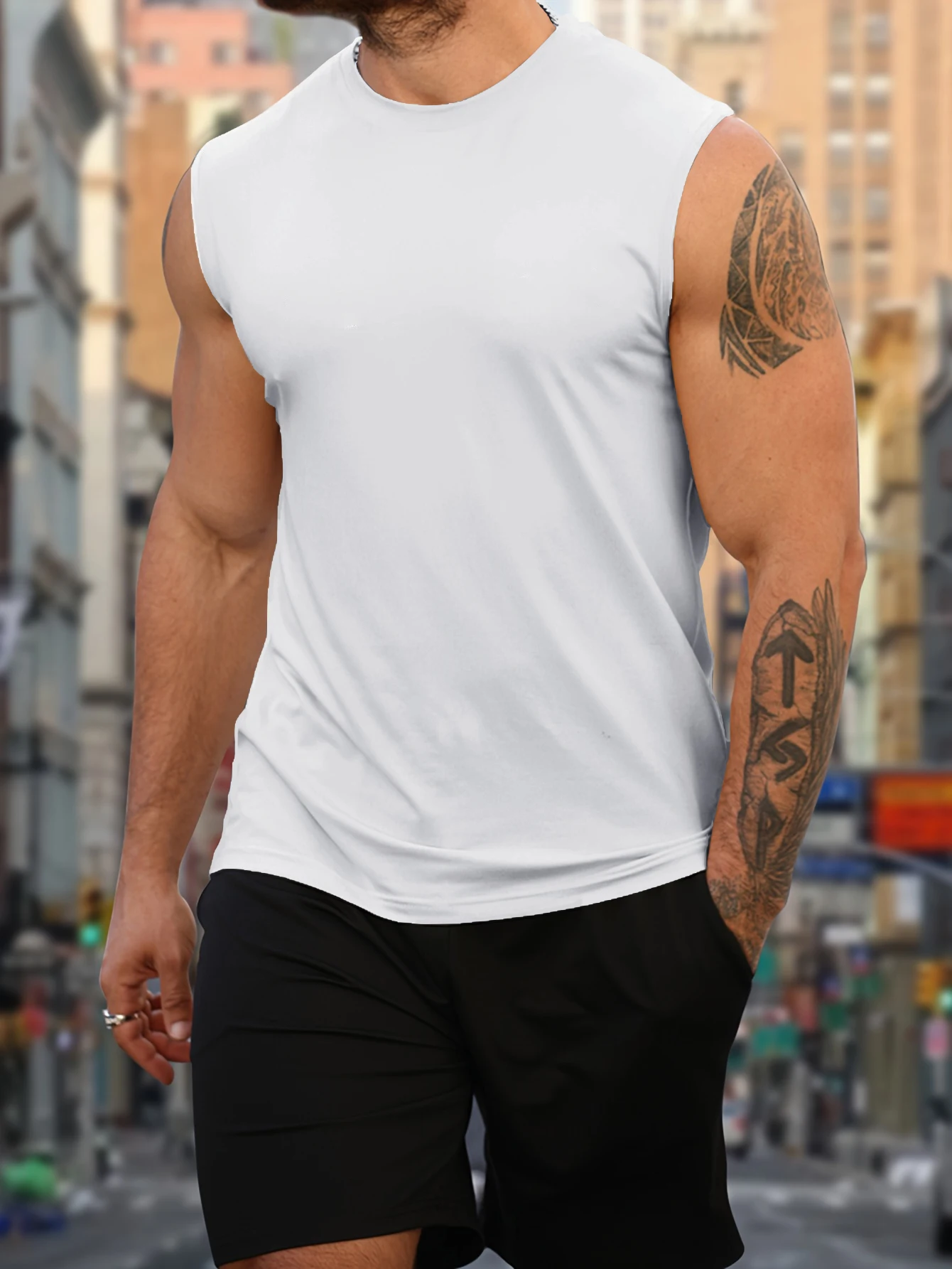 

2025 Men's 100% Cotton Tank Top Sleeveless Summer Casual Breathable Soft Gym Workout Sports Solid Color Muscle Training Tee